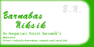 barnabas miksik business card